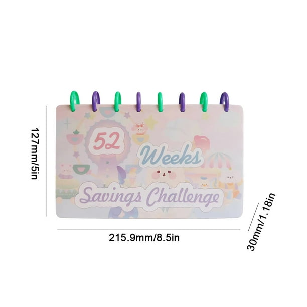 Carpeta de ahorros l desafío de ahorro de 52 semanas, libro de presupuesto  reutilizable con sobres de efectivo, organizador de dinero con cubierta