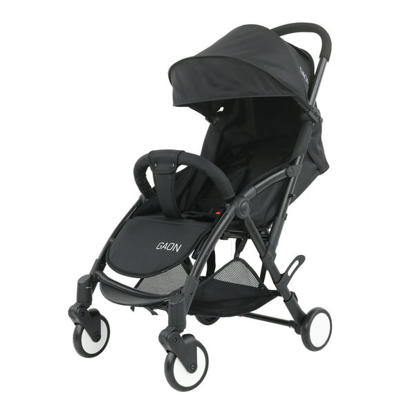 carriola de bastón para bebé con arnés de 5 puntos plegable portátil y reclinable color negro gaon baby carriola