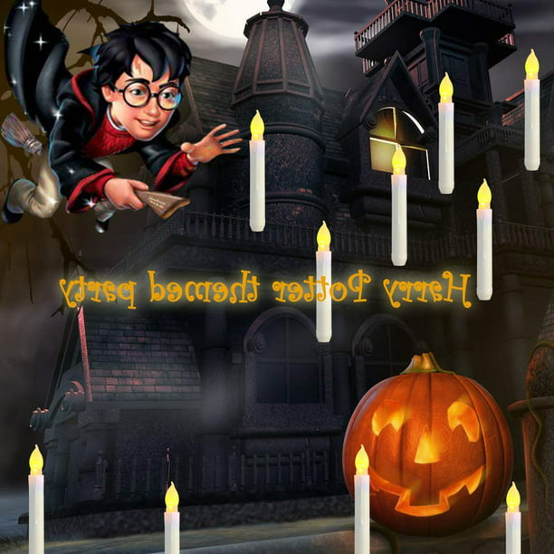 Velas flotantes de Harry Potter con control remoto que funcionan con pilas,  velas cónicas parpadeantes sin llama para Halloween, hogar, fiesta