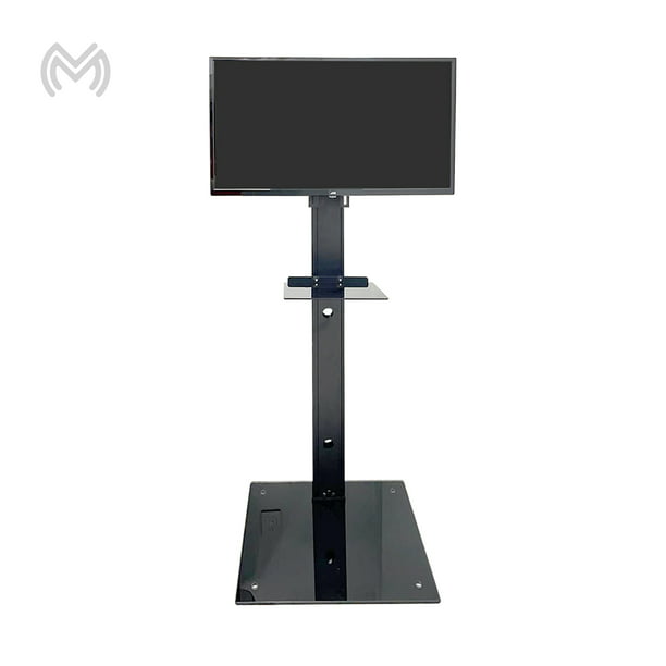 VIVO Soporte de escritorio de 13 a 38 pulgadas para monitor ultraancho y  mesa de TV con base de vidrio, giratorio, ajuste de altura, soporte para