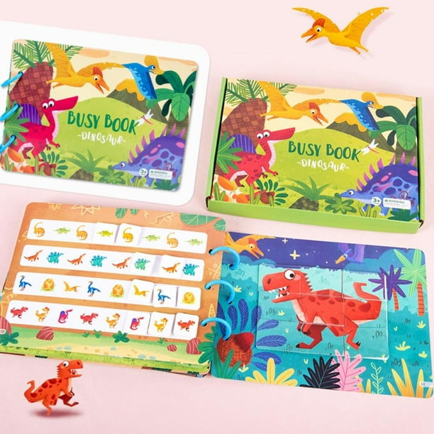 Montessori - Libro ocupado para niños pequeños, tema de dinosaurio, juguete  educativo de aprendizaje para niños de 3 a 5 años, regalo perfecto de