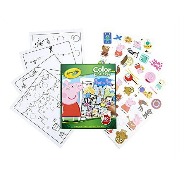 Páginas para colorear y pegatinas de Peppa Pig de Crayola, regalo para  niños, edades 3, 4, 5, 6