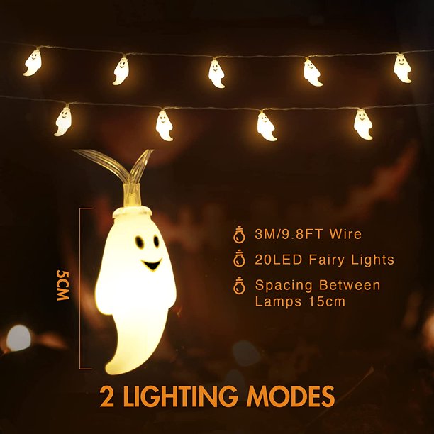 Cadena De Luces LED De Araña Para Halloween, Festival De Fantasmas,  Decoración Interior Y Exterior, Funciona Con Batería (sin Enchufe), 1 Ud.