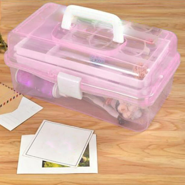 Caja Medicamentos Caja de Almacenamiento Multiusos Cajas de Costura Caja  Manualidades 3 Capas con asa Caja de Herramientas Plegable para arte y
