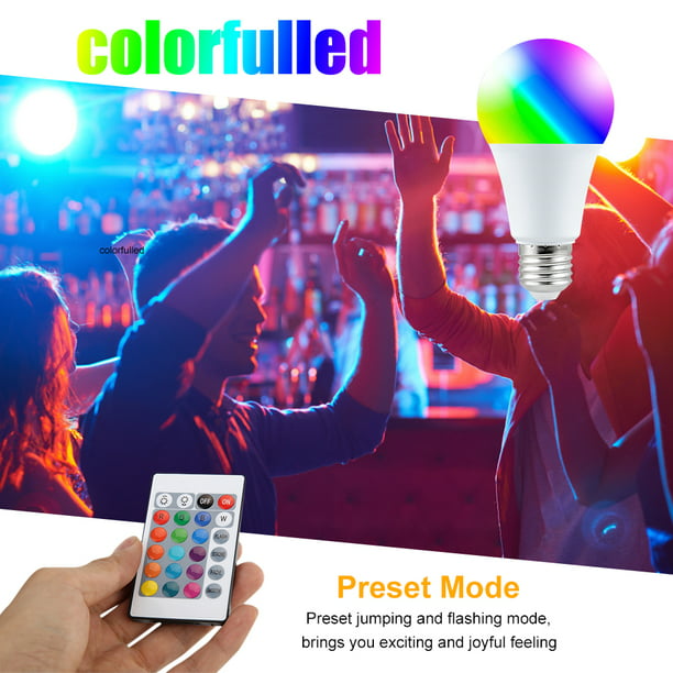 Lámpara Luz inteligente LED de colores con bombilla RGB regulable