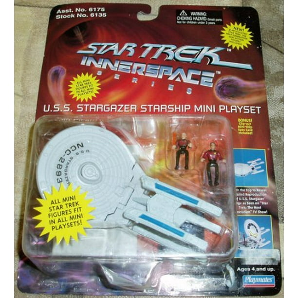 Star Trek USS Stargazer Starship Mini Playset con Picard & Q