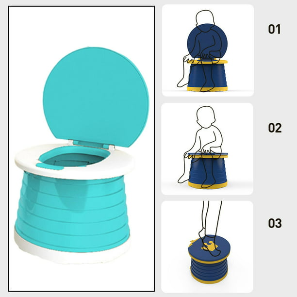 Asiento de inodoro plegable fácil de limpiar para bebés portátil para  entrenamiento de orinal viajes al coche niñas azul Macarena Baño portátil  para niños