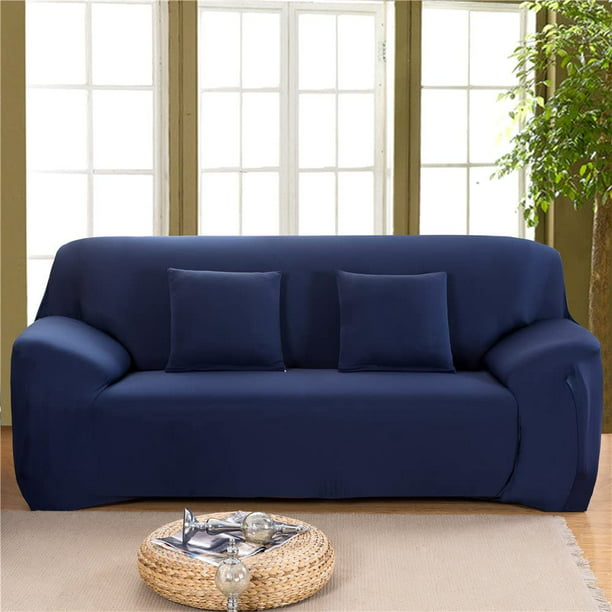 Kit de 2 mantas para sofá decorativo grande de Lisa Handmade Luxury, color  azul con negro