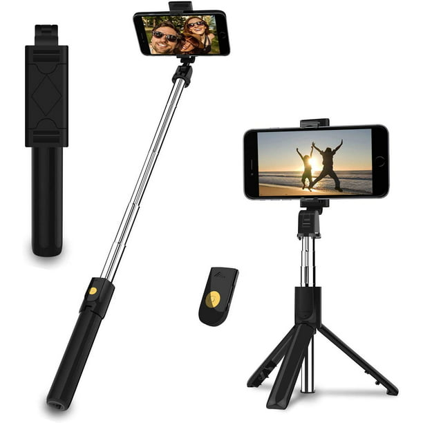 Palo selfie Bluetooth para teléfonos inteligentes iOS y Android, poste de  selfie Hollywood, montaje de tornillo para cámaras, soporte seguro para
