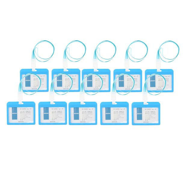 Portatarjetas de identificación de trabajo Vertical y Horizontal de Metal,  etiquetas de nombre, portatarjetas de escuela con cordón para el cuello