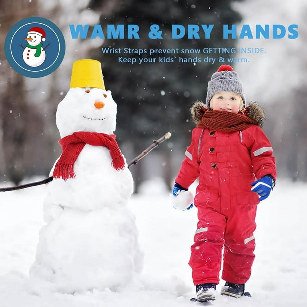 Guantes de nieve para niños, niñas, invierno, impermeables, aislados,  guantes de esquí para niños, gruesos, cálidos, a prueba de viento, guantes  para exteriores, montañismo de invierno, guantes cálidos MFZFUKR SM-295-1