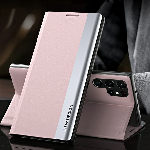 Funda Magnética para Teléfono, con Tapa para Samsung Galaxy S23 Ultra de la  marca Ehuebsd en color Rosa