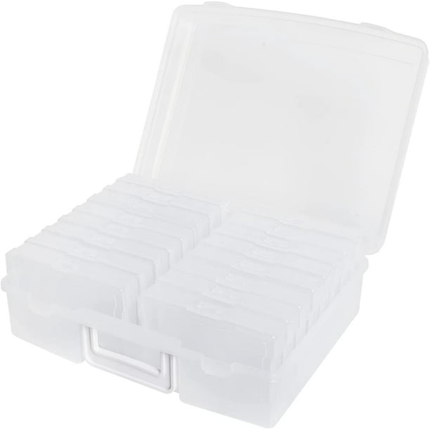 Paquete de 6 mini cajas de almacenamiento de plástico, cajas organizadoras  con tapa, cajas de almacenamiento pequeñas para almacenar clips de papel