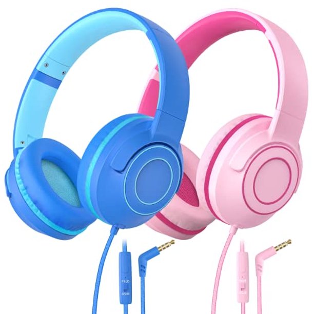 Auriculares para ni os con micr fono l mite de volumen de 85 94dB ajustables y plegables para ni o FIUPIA