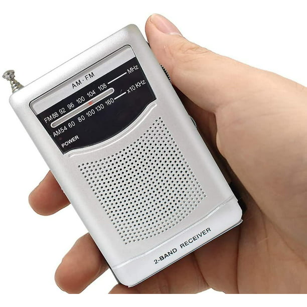 Radio portátil de bolsillo de mano Am Fm con pilas, mini radio, recepción  remota oso de fresa Hogar