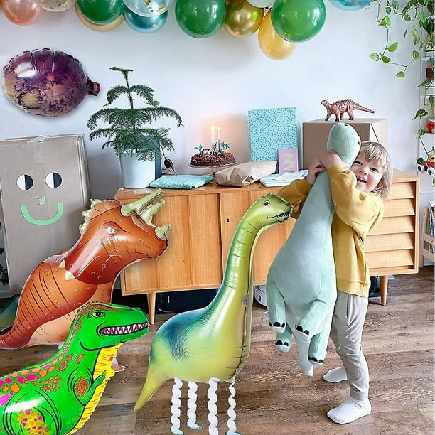Globos de dinosaurio, suministros de fiesta de cumpleaños de dinosaurios, 5  globos grandes de aluminio de aluminio Mylar helio selva globos o baby