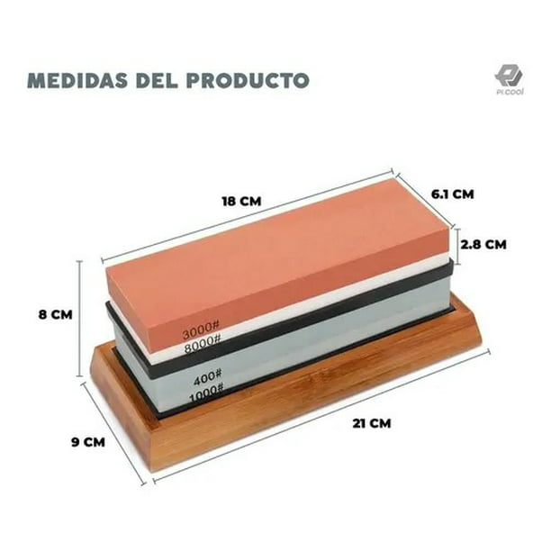 Piedra Afilar Cuchillos Pack 240/800 +1000/6000 Base+guia – El