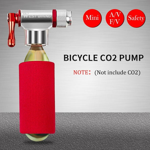 WEST BIKING Mini bomba de bicicleta, inflador de CO2, bicicleta de montaña,  bomba de neumáticos para Presta y Schrader WEST BIKING Bomba de bicicleta