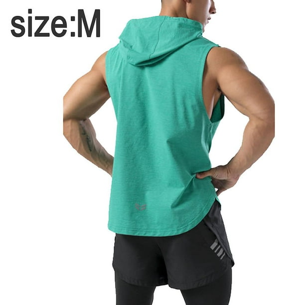 Camiseta sin mangas para entrenamiento para hombre, secado rápido, con  capucha muscular, corte grande y alto