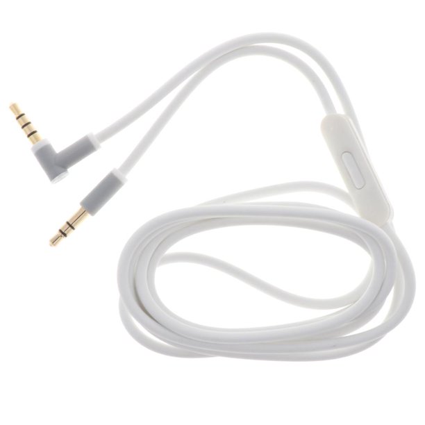 Cable de 3 metros Delgado de Audio Estéreo con Plug Mini Jack de 3.5mm -  Macho a Macho - Blanco