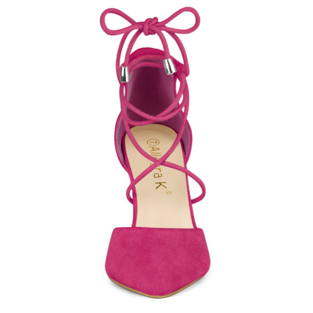 cuchara tinción Sabio Zapatillas Con Cordones Arriba TacÃ³n Grueso De Punta Estrecha Para Mujer  Rosa caliente 39 Unique Bargains Moda | Walmart en línea