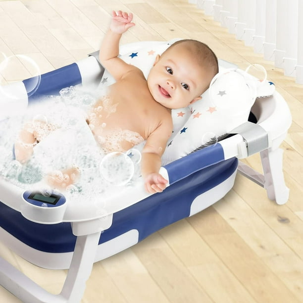 Bañera plegable para bebé termómetro plegable para bañera para bebé  almohadilla de suspensión pantalla Digital para viajar para bebés ANGGREK  Otros