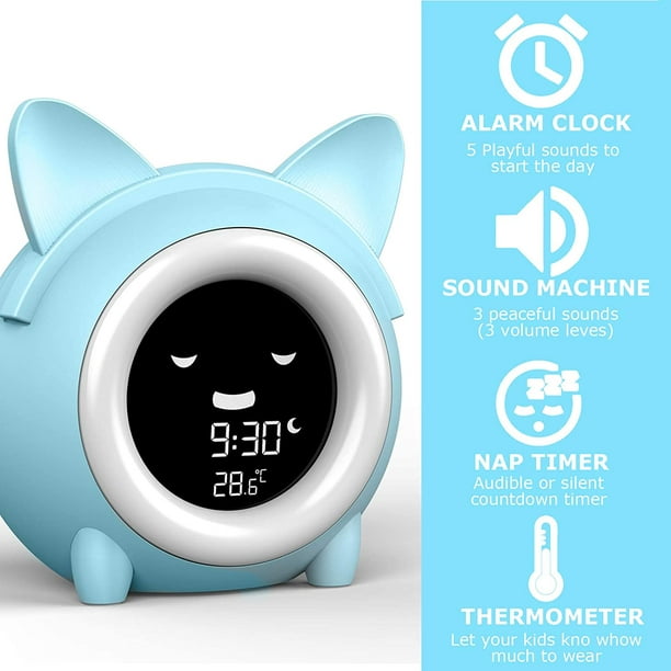 Reloj despertador para niños con dinosaurio, reloj despertador digital para  dormitorio de niños, bonito reloj de noche para niños, aprendiz de sueño