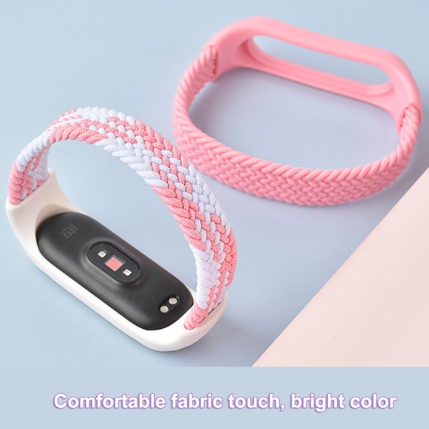 Correa de tela trenzada Xiaomi Mi Band 8 pulsera pulsera - rosa