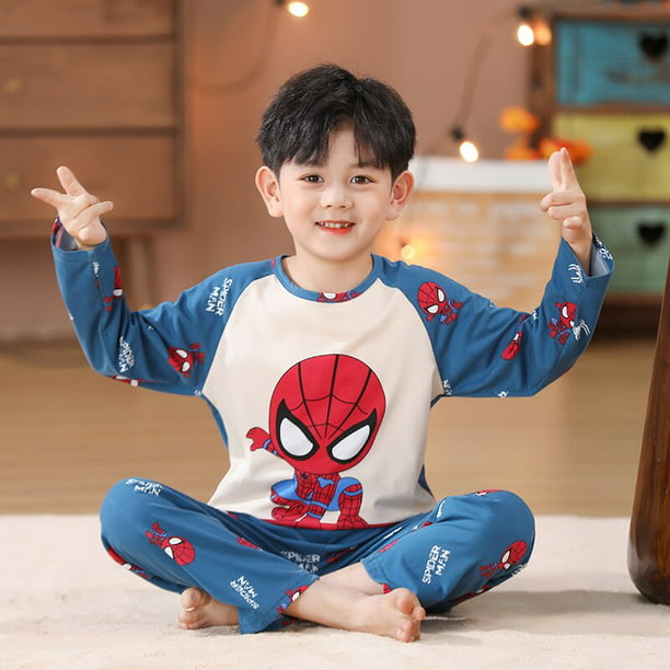Eficacia Parpadeo apretado Pijama de Spiderman Marvel Conjunto de pijamas para niños Niños Primavera y  otoño Pijama de manga la zhangyuxiang CONDUJO | Walmart en línea