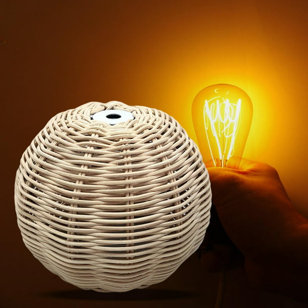 Pantalla de lámpara de techo, pantalla de ratán pequeña para lámparas de  mesa, pantalla de lámpara tejida de bambú, pantalla de lámpara retro