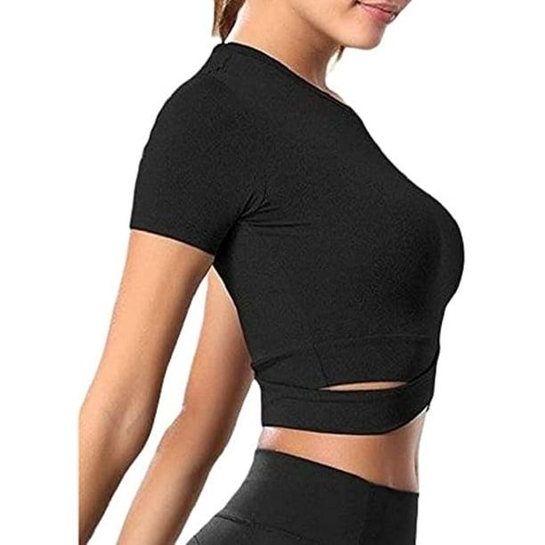  Cloud Net Camiseta deportiva de manga corta para mujer con  ajuste ajustado de velocidad para correr y yoga, S, Negro : Ropa, Zapatos y  Joyería