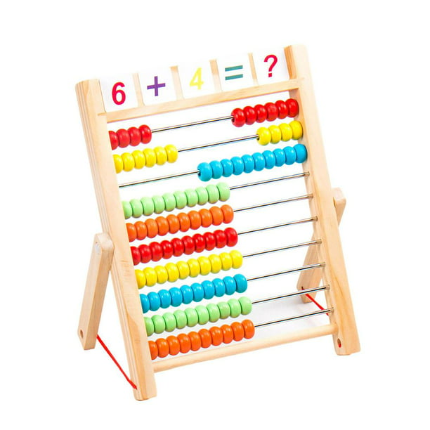 Ábaco de madera clásico para niños, juguete educativo para contar con 100  cuentas, 123 números de aprendizaje para niños pequeños, juego de cuentas  de