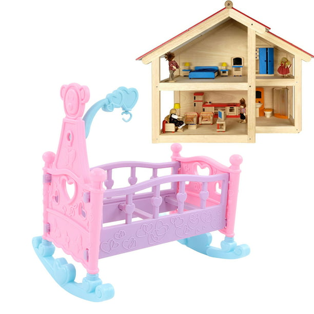 Cochecito de bebé, casa de muñecas, juguetes creativos para niños, carrito  de comedor, mecedora, cama de bebé, juguetes para guardería - AliExpress