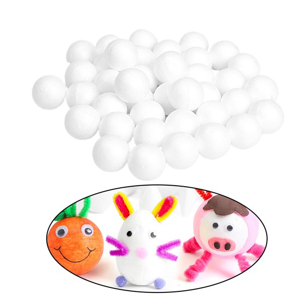 Artesanía hecha a mano bola de bricolaje bolas de espuma de poliestireno  sólido decoración de arte bola de espuma suave para manualidades decora 50  piezas 40 mm Sunnimix Bolas de espuma sólida