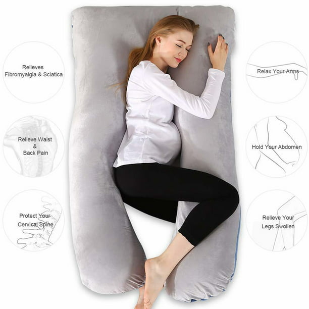 Almohada en forma de U, almohada de apoyo para dormir de mujer embarazada,  almohada corporal de mujer embarazada, almohada en forma de U, almohada de
