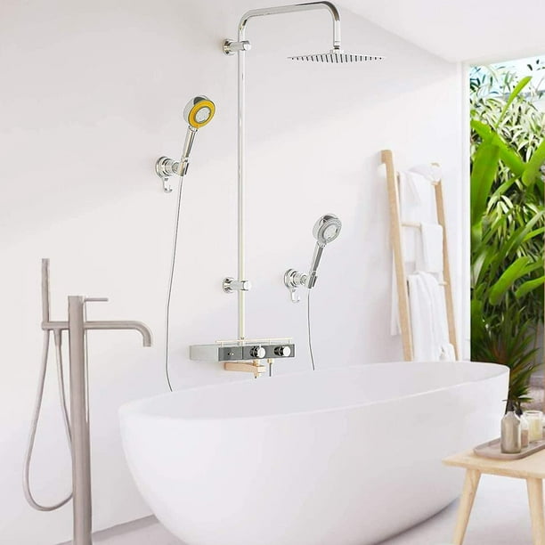 Soporte de ducha con ventosa, accesorio ajustable de montaje en pared, 360 °