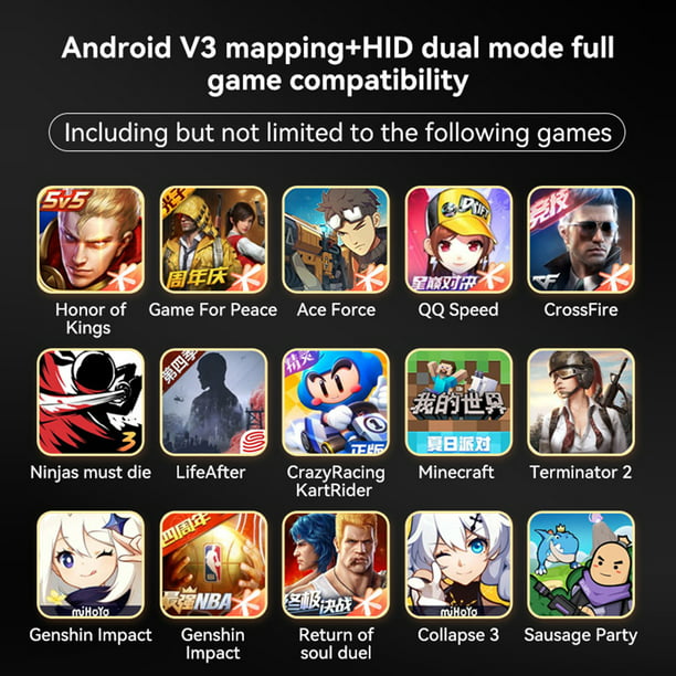 Para teléfono móvil Android iOS Gamepad Botón de retroiluminación Joystick  para PS4 Switch Hugtrwg