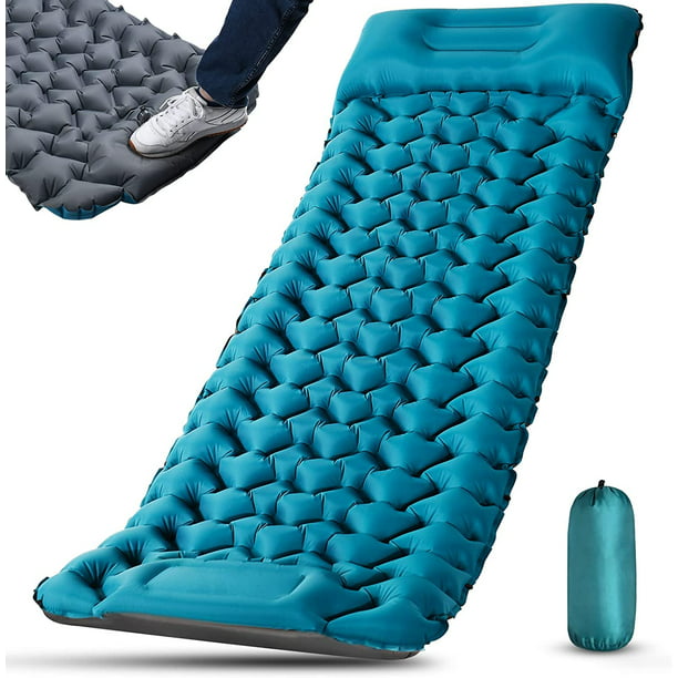 Colchoneta de dormir para camping, alfombra de campamento patentada,  ultraligera, el mejor colchón de aire inflable compacto para adultos y  niños