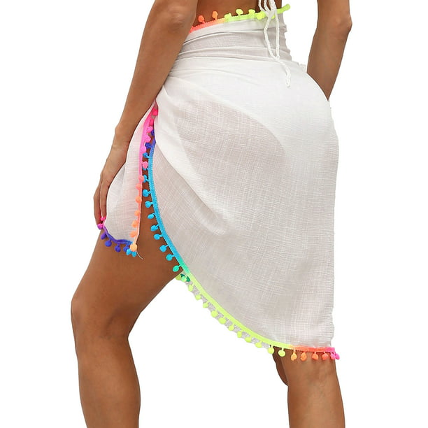 Parcialmente juego Hombre rico Txlixc pareos de playa para mujer, traje de baño de malla transparente con  falda envolvente para bik Txlixc Moda | Walmart en línea