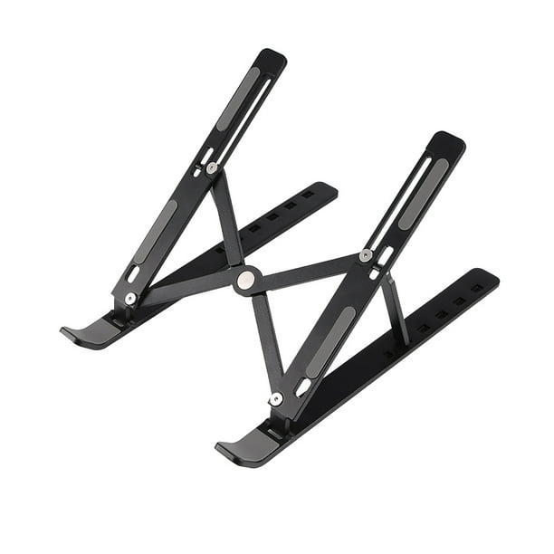  Soporte para computadora portátil de altura ajustable – Elevador  de portátil de acero sólido negro, 5 alturas ajustables
