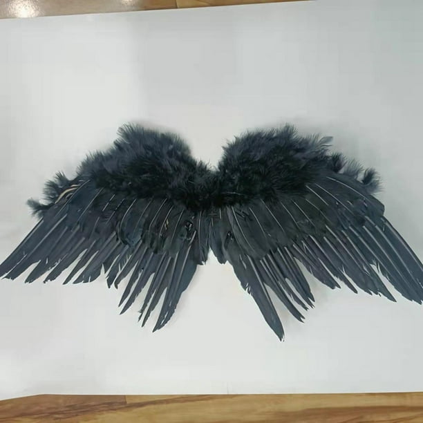 Disfraz de Ala de ángel de Plumas de Halloween en 3D para Carnaval de  Navidad Correas de Hombro Elásticas Realistas Material Premium Fácil de  Usar Jue