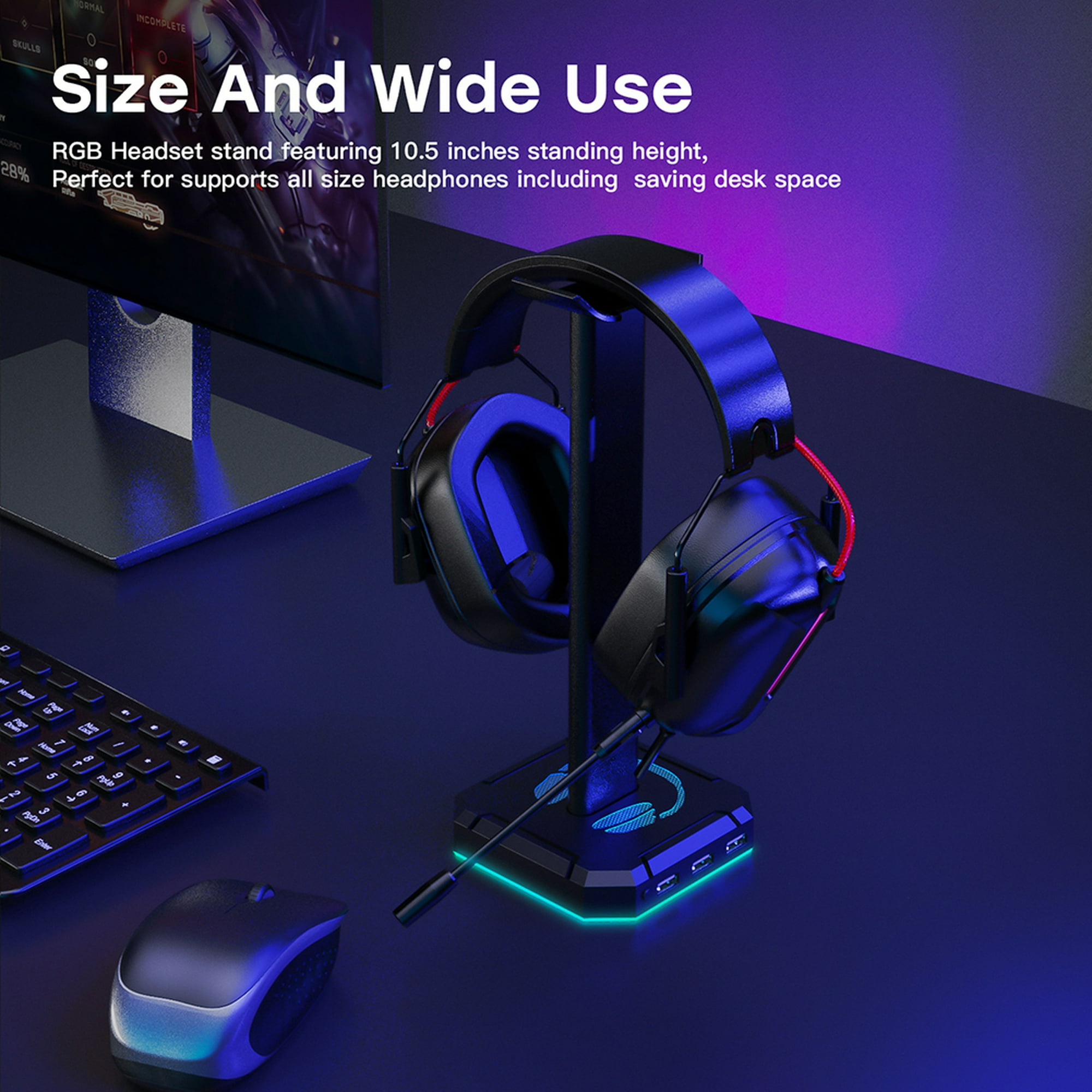 Soporte para auriculares gaming RGB - REBAJAS hasta -70% - Mujer 