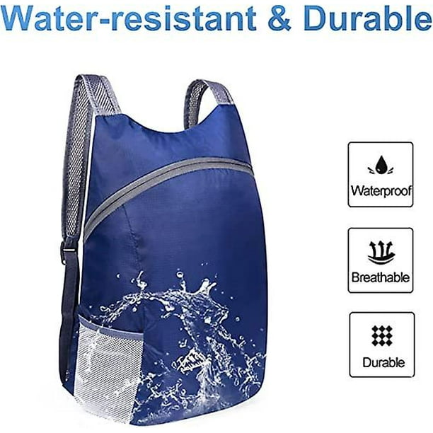 Mochila plegable ultraligera de 2 piezas, mochila pequeña resistente al  agua, mochila plegable empacable, mochila empacable liviana y duradera,  para exteriores