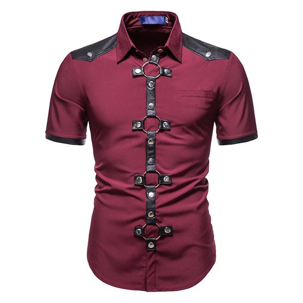 Camisas g ticas de manga corta para hombre camiseta informal con