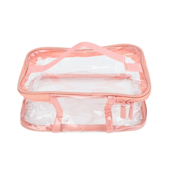 CUBETASTIC Neceser transparente para mujer, pequeña bolsa de viaje con  gancho colgante de 360°, bolsas de maquillaje transparentes para viajes