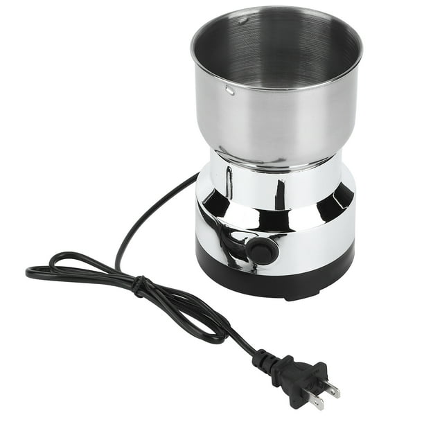 Molinillo de café de Burr eléctrico, para uso comercial y doméstico,  silencioso, pequeño, con tolva ajustable, con cepillo, cuchara, color blanco