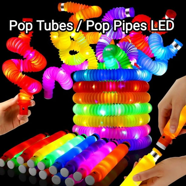 Tubos Pop Luminosos Led Fluorescentes Color Retráctil Tubo Niños Juguetes  Sensoriales Adultos Niño Alivio Del Estrés Juguete