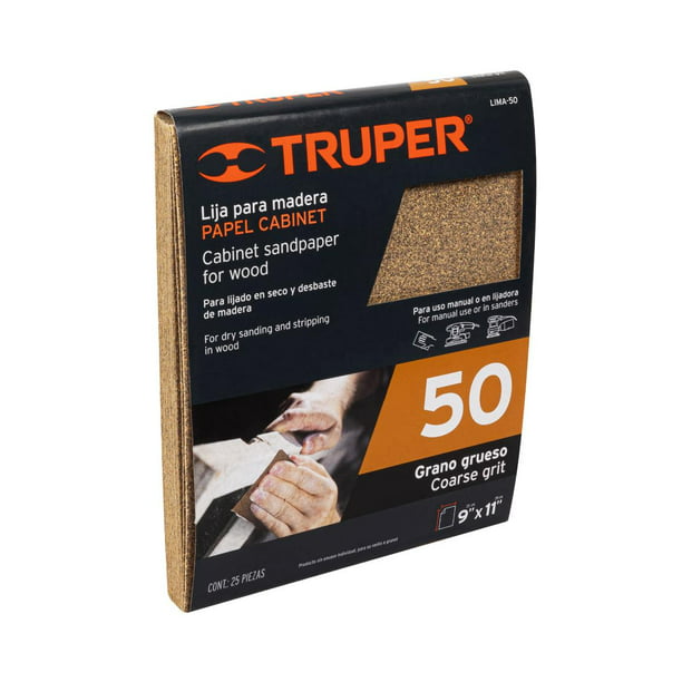 Lija para madera, grano 50 Truper Truper LIMA-50