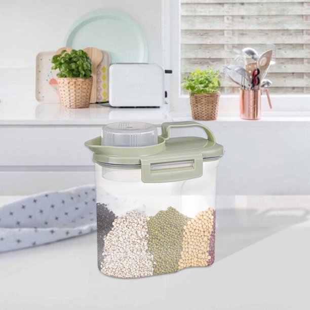 Dispensador de arroz de gran capacidad, organizador de almacenamiento de  cocina, contenedor de granos, contenedor de almacenamiento de cereales,  cubo Base de Soledad Dispensador de arroz