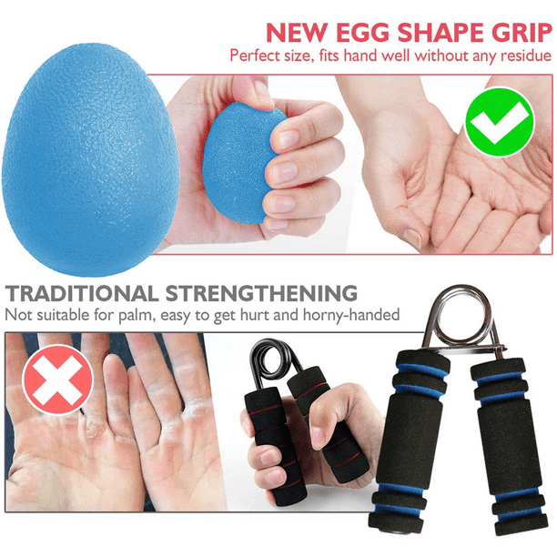 Pelota de ejercicio de mano para terapia de dedos, fortalecimiento de  agarre, mejora la flexibilidad, bolas de alivio del estrés, entrenamiento  de